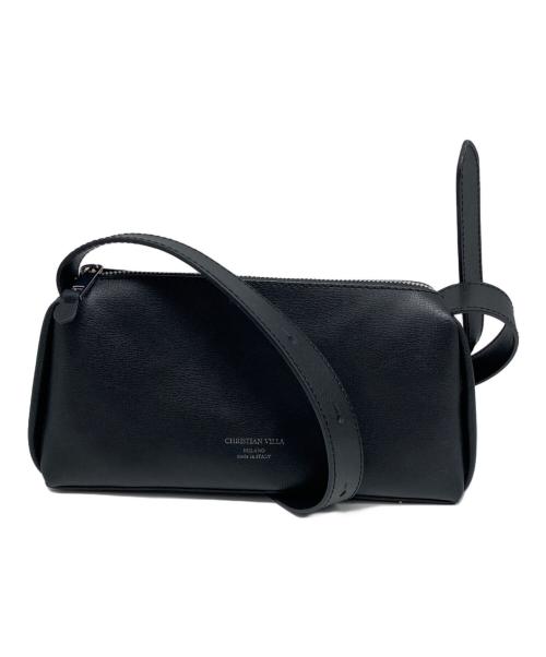 CHRISTIAN VILLA（クリスチャンヴィラ）CHRISTIAN VILLA (クリスチャンヴィラ) レザーワンショルダーバッグ ブラックの古着・服飾アイテム