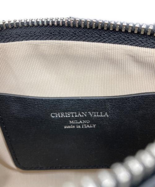 CHRISTIAN VILLA（クリスチャンヴィラ）CHRISTIAN VILLA (クリスチャンヴィラ) レザーワンショルダーバッグ ブラックの古着・服飾アイテム