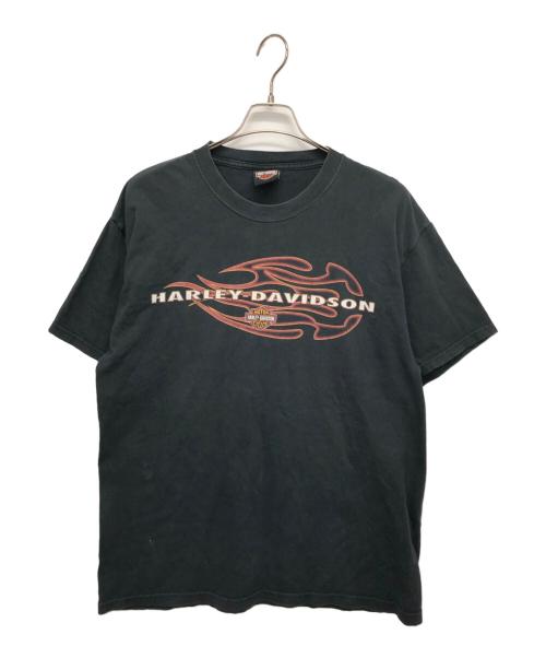 HARLEY-DAVIDSON（ハーレーダビッドソン）HARLEY-DAVIDSON (ハーレーダビッドソン) Hanes (ヘインズ) プリントTシャツ ブラック サイズ:表記無しの古着・服飾アイテム
