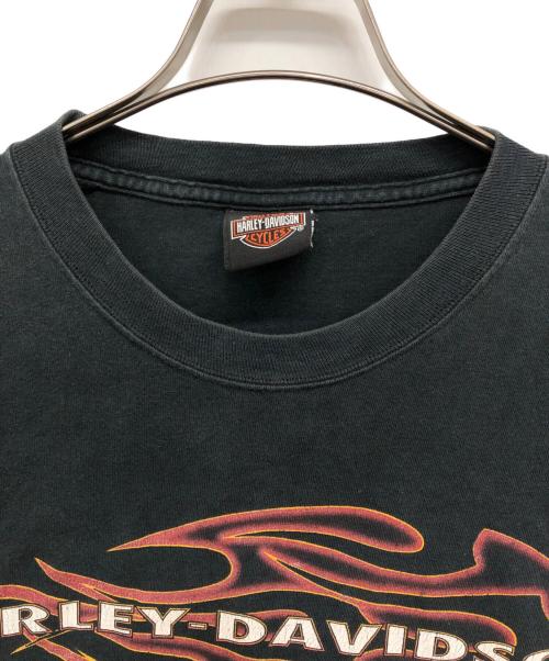 HARLEY-DAVIDSON（ハーレーダビッドソン）HARLEY-DAVIDSON (ハーレーダビッドソン) Hanes (ヘインズ) プリントTシャツ ブラック サイズ:表記無しの古着・服飾アイテム