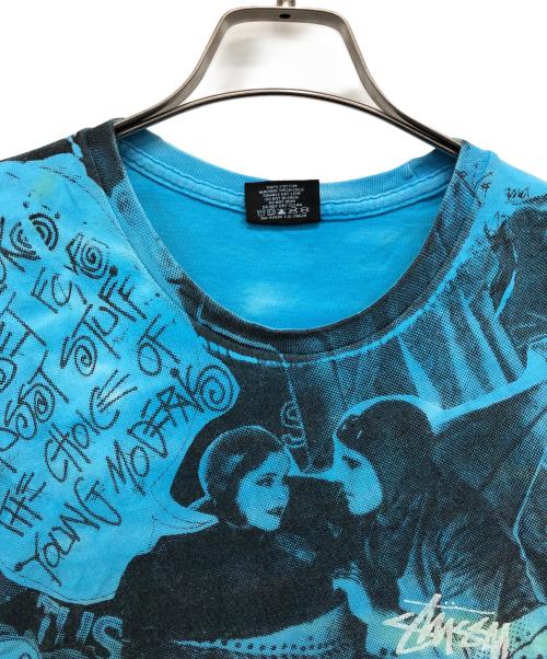 stussy（ステューシー）stussy (ステューシー) Collage Tie Dye Tシャツ/タイダイ染めTシャツ ブルー サイズ:Lの古着・服飾アイテム