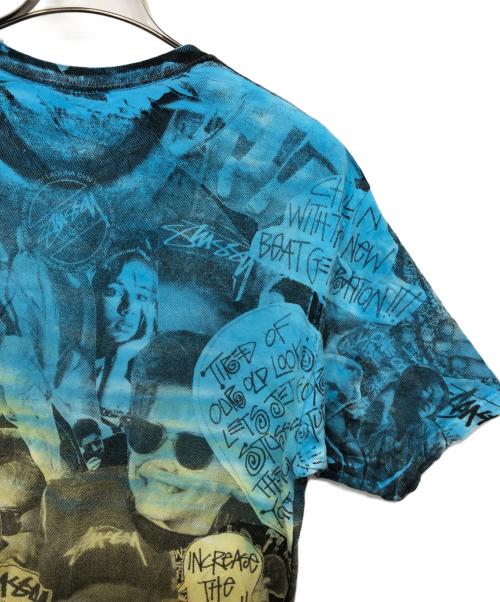 stussy（ステューシー）stussy (ステューシー) Collage Tie Dye Tシャツ/タイダイ染めTシャツ ブルー サイズ:Lの古着・服飾アイテム