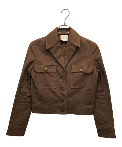CELINE（セリーヌ）CELINE (セリーヌ) クロップドジャケット ブラウン サイズ:３８の古着・服飾アイテム