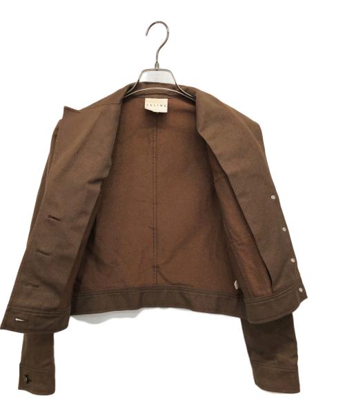 CELINE（セリーヌ）CELINE (セリーヌ) クロップドジャケット ブラウン サイズ:３８の古着・服飾アイテム