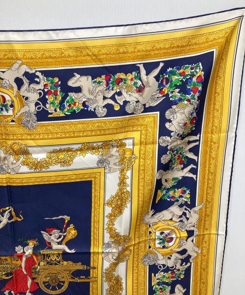 CELINE（セリーヌ）CELINE (セリーヌ) シルクスカーフ ゴールドの古着・服飾アイテム