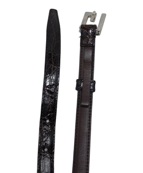 GUCCI（グッチ）GUCCI (グッチ) クロコダイルベルト ブラウン サイズ:70・28の古着・服飾アイテム