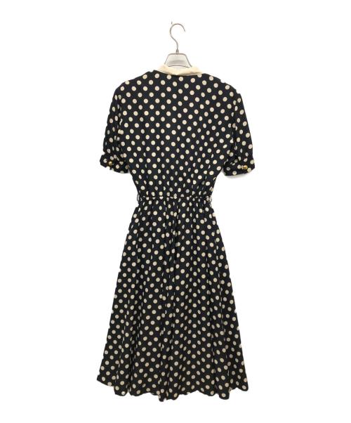 INGEBORG（インゲボルグ）INGEBORG (インゲボルグ) 金釦ドットAラインワンピース ブラック サイズ:表記無しの古着・服飾アイテム