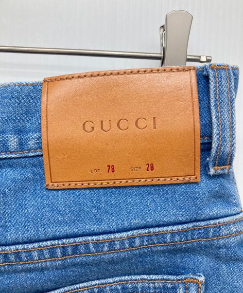 GUCCI（グッチ）GUCCI (グッチ) サイドストライプフレアデニムパンツ インディゴ サイズ:W28の古着・服飾アイテム