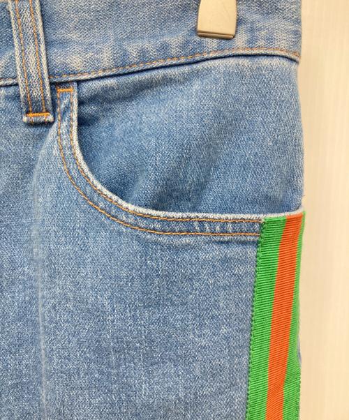 GUCCI（グッチ）GUCCI (グッチ) サイドストライプフレアデニムパンツ インディゴ サイズ:W28の古着・服飾アイテム