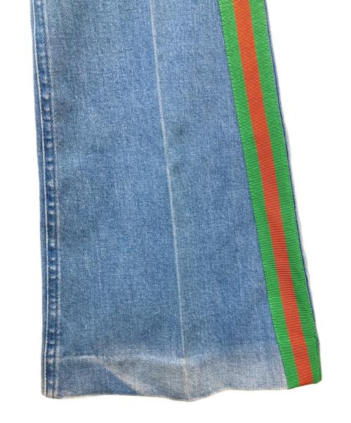 GUCCI（グッチ）GUCCI (グッチ) サイドストライプフレアデニムパンツ インディゴ サイズ:W28の古着・服飾アイテム