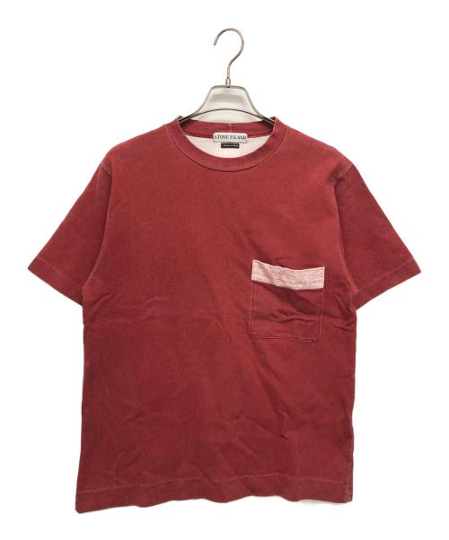 STONE ISLAND（ストーンアイランド）STONE ISLAND (ストーンアイランド) 90’sポケットTシャツ レッド サイズ:Sの古着・服飾アイテム