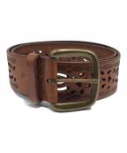 RALPH LAURENラルフローレン）の古着「レザークラフトベルト」｜ブラウン