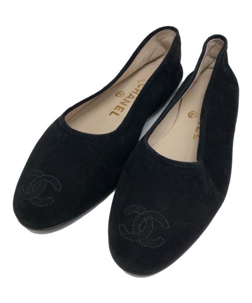 CHANEL（シャネル）CHANEL (シャネル) ココマークフラットシューズ ブラック サイズ:36の古着・服飾アイテム