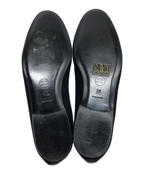 CHANEL（シャネル）CHANEL (シャネル) ココマークフラットシューズ ブラック サイズ:36の古着・服飾アイテム