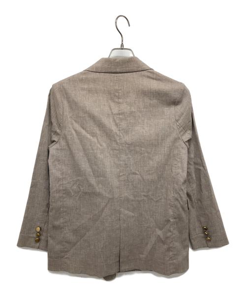 Noble（ノーブル）Noble (ノーブル) 麻ストレッチピークドラペルダブルジャケット ベージュ サイズ:36の古着・服飾アイテム