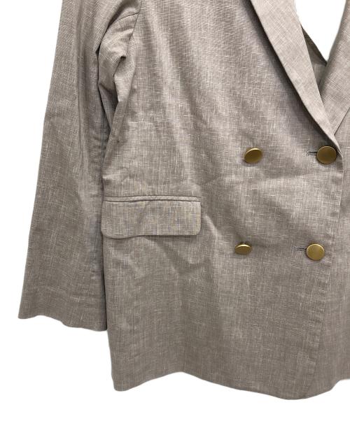 Noble（ノーブル）Noble (ノーブル) 麻ストレッチピークドラペルダブルジャケット ベージュ サイズ:36の古着・服飾アイテム