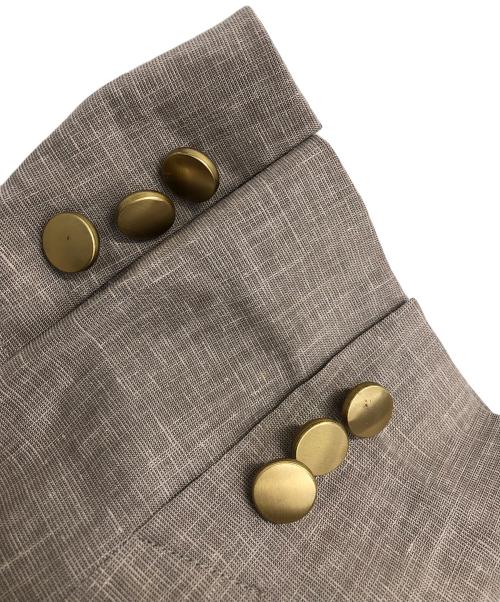 Noble（ノーブル）Noble (ノーブル) 麻ストレッチピークドラペルダブルジャケット ベージュ サイズ:36の古着・服飾アイテム