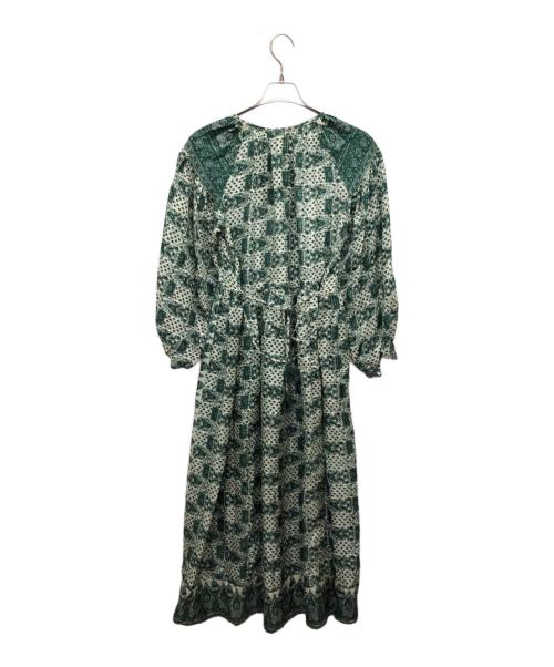 ne quittez pas（ヌキテパ）ne quittez pas (ヌキテパ) 花柄シルクワンピース グリーン サイズ:記載なしの古着・服飾アイテム