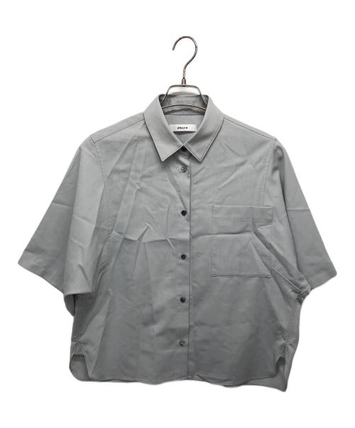 ebure（エブール）EBURE (エブール) ポリウールツイルハーフスリーブシャツ ライトグレー サイズ:38の古着・服飾アイテム