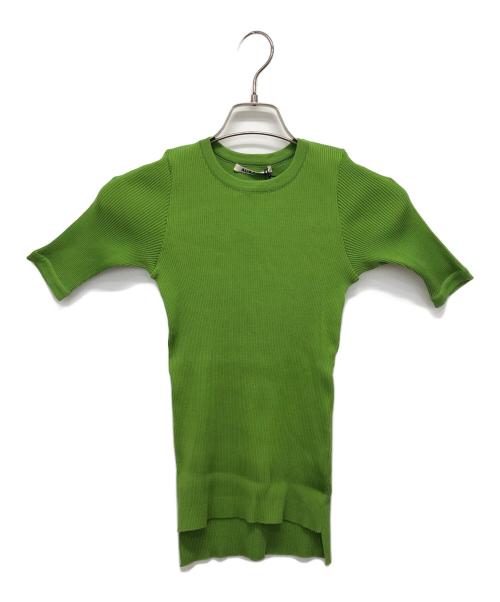 AURALEE（オーラリー）AURALEE (オーラリー) GIZA HIGH GAUGE RIB KNIT TEE グリーン 未使用品の古着・服飾アイテム