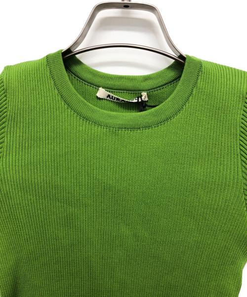AURALEE（オーラリー）AURALEE (オーラリー) GIZA HIGH GAUGE RIB KNIT TEE グリーン 未使用品の古着・服飾アイテム