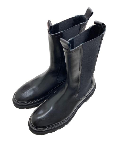 PASCUCCI（パスクッチ）PASCUCCI (パスクッチ) モカデザインタンクソールサイドゴアブーツ/サイドゴアブーツ ブラック サイズ:38の古着・服飾アイテム