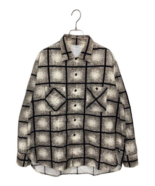 BLACKBIRD（ブラックバード）BLACKBIRD (ブラックバード) work shirt/総柄プリントネルシャツ グレーの古着・服飾アイテム