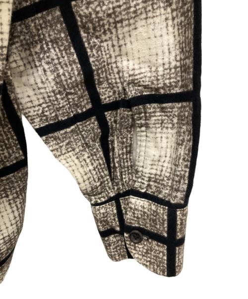 BLACKBIRD（ブラックバード）BLACKBIRD (ブラックバード) work shirt/総柄プリントネルシャツ グレーの古着・服飾アイテム