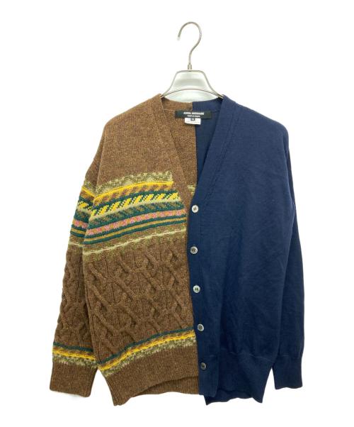 JUNYA WATANABE COMME des GARCONS（ジュンヤワタナベ コムデギャルソン）JUNYA WATANABE COMME des GARCONS ((ジュンヤワタナベ コムデギャルソン) ドッキングカーディガン ブラウン×ネイビー サイズ:Mの古着・服飾アイテム