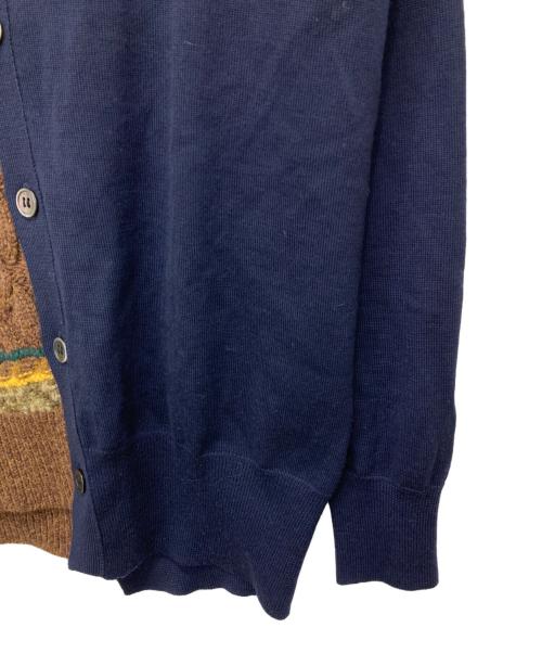 JUNYA WATANABE COMME des GARCONS（ジュンヤワタナベ コムデギャルソン）JUNYA WATANABE COMME des GARCONS ((ジュンヤワタナベ コムデギャルソン) ドッキングカーディガン ブラウン×ネイビー サイズ:Mの古着・服飾アイテム