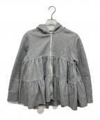 YORIヨリ）の古着「ティアードフリルジップパーカー」｜グレー