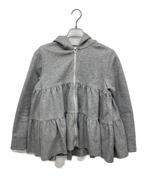 YORI（ヨリ）YORI (ヨリ) ティアードフリルジップパーカー グレー サイズ:Fの古着・服飾アイテム