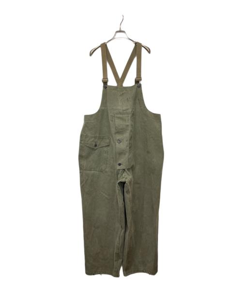U'S NAVY（アメリカ海軍）U'S NAVY (ユーエスネイビー) 40’sN-2デッキレインパンツ/オーバーオール グリーン サイズ:表記無しの古着・服飾アイテム