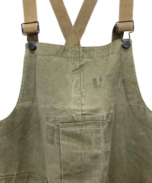 U'S NAVY（アメリカ海軍）U'S NAVY (ユーエスネイビー) 40’sN-2デッキレインパンツ/オーバーオール グリーン サイズ:表記無しの古着・服飾アイテム