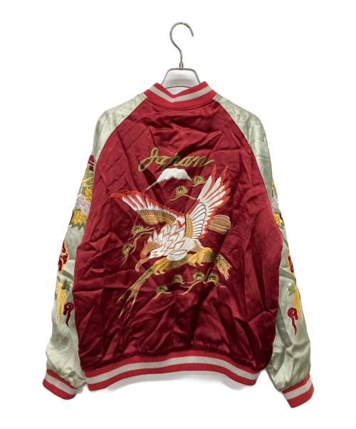 花旅楽団（ハナタビガクダン）花旅楽団 (ハナタビガクダン) リバーシブルスカジャン レッド サイズ:Lの古着・服飾アイテム