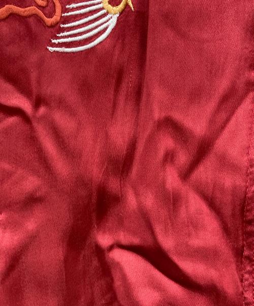 花旅楽団（ハナタビガクダン）花旅楽団 (ハナタビガクダン) リバーシブルスカジャン レッド サイズ:Lの古着・服飾アイテム