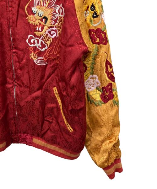 花旅楽団（ハナタビガクダン）花旅楽団 (ハナタビガクダン) リバーシブルスカジャン レッド サイズ:Lの古着・服飾アイテム