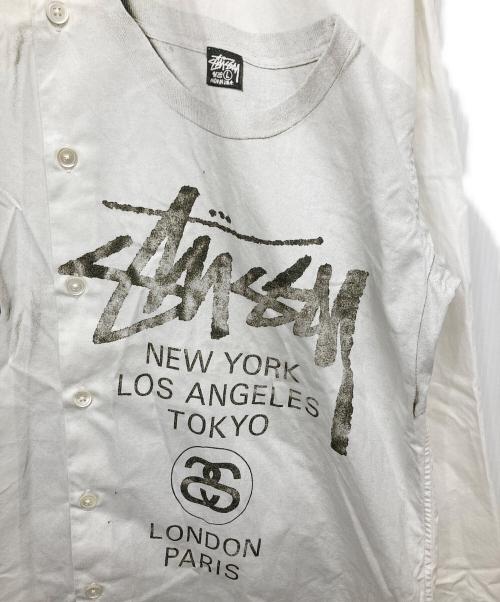 stussy（ステューシー）stussy (ステューシー) WORLD TOUR SHIRT ホワイト サイズ:Sの古着・服飾アイテム
