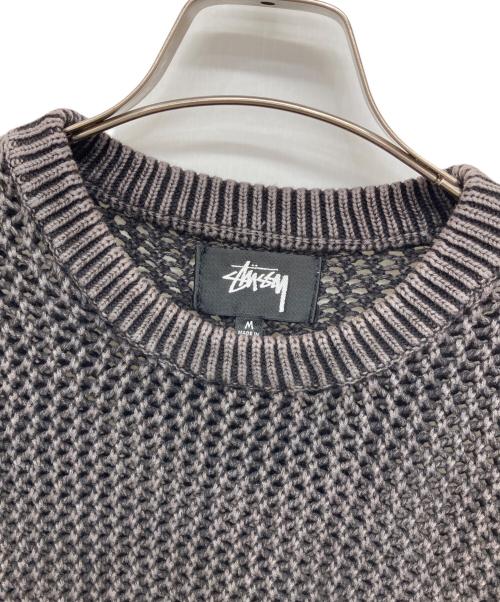 stussy（ステューシー）stussy (ステューシー) PIGMENT DYED LOOSE GAUGE SWEATER グレー サイズ:Mの古着・服飾アイテム