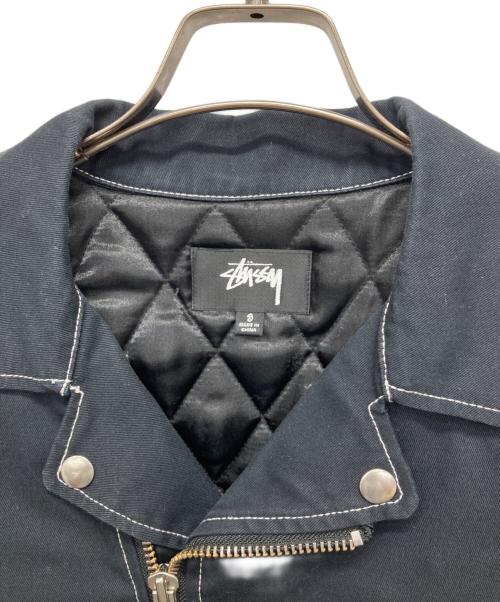 stussy（ステューシー）stussy (ステューシー) TWILL MOTO ZIP JACKET ブラック サイズ:Sの古着・服飾アイテム