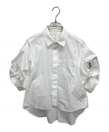 sacai サカイ ショート丈 ワイドシャツ 半袖 肩ジップ 中古・古着通販】sacai (サカイ) 袖ジップ半袖シャツ ホワイト サイズ