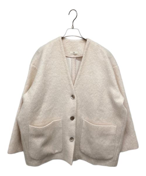 YORI（ヨリ）YORI (ヨリ) ウールモヘアシャギージャケット ピンク サイズ:Fの古着・服飾アイテム