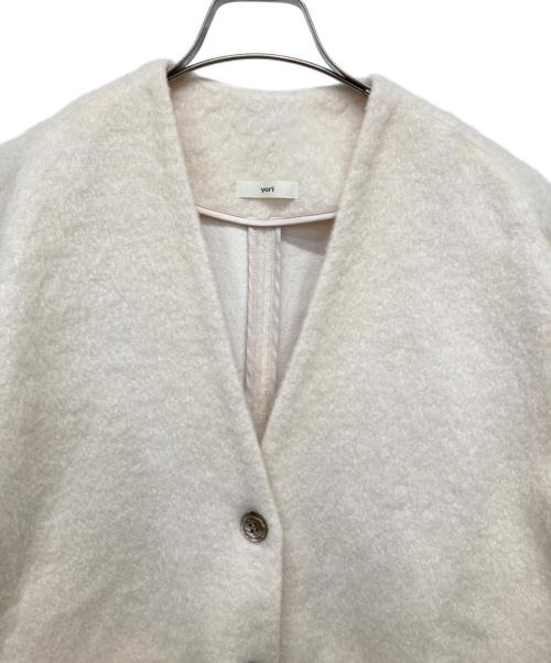 YORI（ヨリ）YORI (ヨリ) ウールモヘアシャギージャケット ピンク サイズ:Fの古着・服飾アイテム