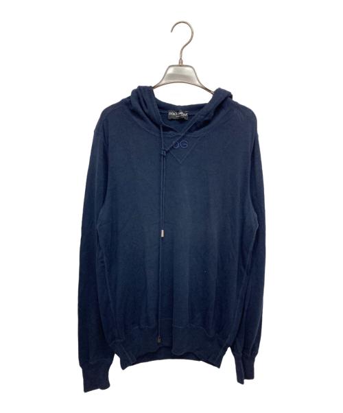 DOLCE & GABBANA（ドルチェ＆ガッバーナ）DOLCE & GABBANA (ドルチェ＆ガッバーナ) ニットパーカー ネイビー サイズ:48の古着・服飾アイテム