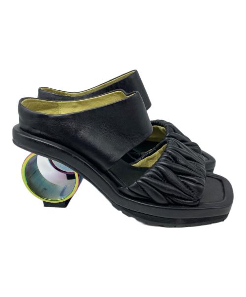 MANA（マナ）MANA (マナ) サークルヒールサンダル ブラック サイズ:36の古着・服飾アイテム