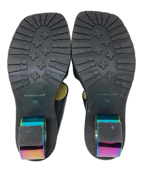 MANA（マナ）MANA (マナ) サークルヒールサンダル ブラック サイズ:36の古着・服飾アイテム