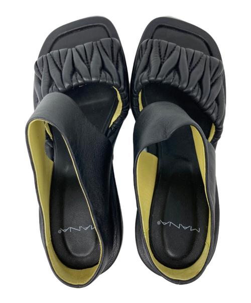 MANA（マナ）MANA (マナ) サークルヒールサンダル ブラック サイズ:36の古着・服飾アイテム