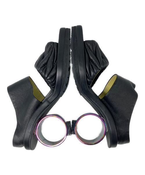 MANA（マナ）MANA (マナ) サークルヒールサンダル ブラック サイズ:36の古着・服飾アイテム