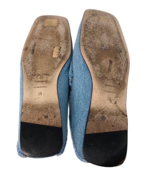 sergio rossi（セルジオロッシ）sergio rossi (セルジオロッシ) デニムフラットシューズ ブルー サイズ:38の古着・服飾アイテム