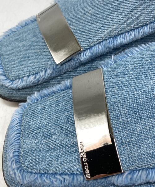 sergio rossi（セルジオロッシ）sergio rossi (セルジオロッシ) デニムフラットシューズ ブルー サイズ:38の古着・服飾アイテム